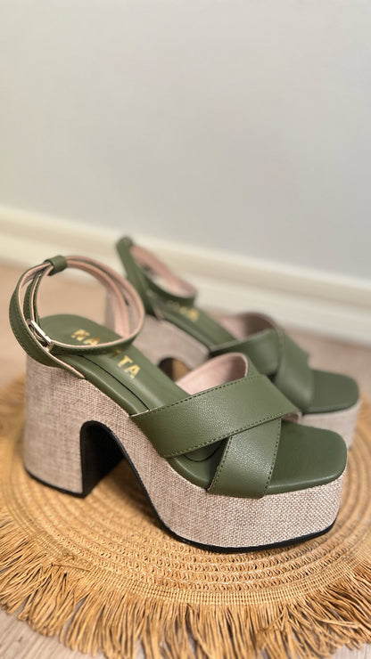 Sandalias Bombai - Verde olivo